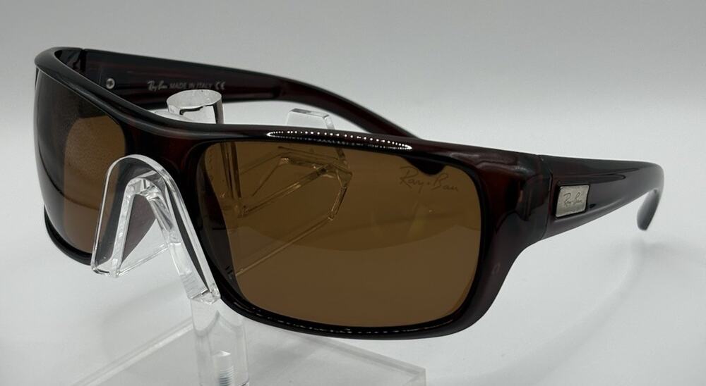 Ray-Ban Wrap Sunglasses Brown Tortoise 66-18-120 Italy